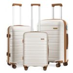 K2091L – Kono Multi Texture Hard Shell PP Suitcase 3 Pieces Set – Classic Collection – Cream