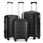 K2091L – Kono Multi Texture Hard Shell PP Suitcase 3 Pieces Set – Classic Collection – Black