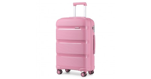 K2092L - Kono 20 Inch Bright Hard Shell PP Carry-On Suitcase In Cabin Size - Pink