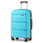 K2092L – Kono 24 Inch Bright Hard Shell PP Suitcase – Classic Collection – Blue And Brown