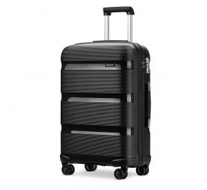 K2092L - Kono 28 Inch Bright Hard Shell PP Suitcase - Classic Collection - Black