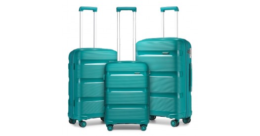 K2092L – Kono Bright Hard Shell PP Suitcase 3 Pieces Set – Classic Collection – Blue/Green