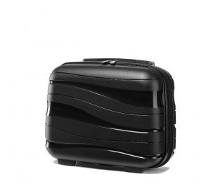 K2094L - Kono 14 Inch Lightweight Polypropylene Hard Shell Vanity Case - Black