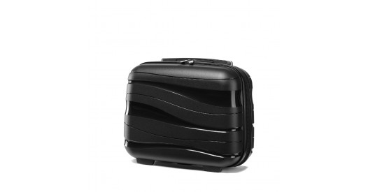 K2094L – Kono 14 Inch Lightweight Polypropylene Hard Shell Vanity Case – Black