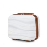 K2094L – Kono 14 Inch Lightweight Polypropylene Hard Shell Vanity Case – Cream