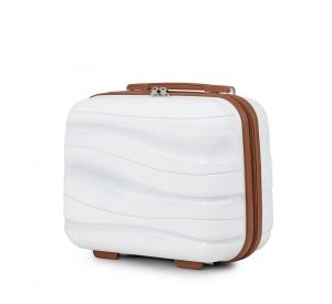 K2094L - Kono 14 Inch Lightweight Polypropylene Hard Shell Vanity Case - Cream