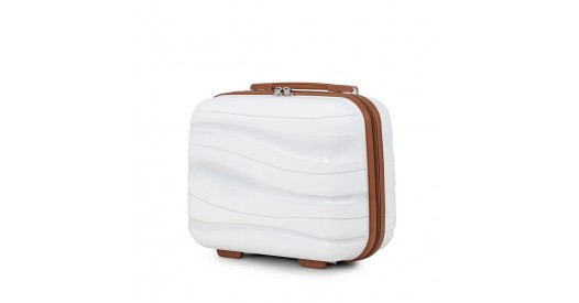 K2094L – Kono 14 Inch Lightweight Polypropylene Hard Shell Vanity Case – Cream