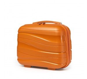 K2094L - Kono 14 Inch Lightweight Polypropylene Hard Shell Vanity Case - Orange