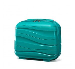 K2094L - Kono 14 Inch Lightweight Polypropylene Hard Shell Vanity Case - Teal