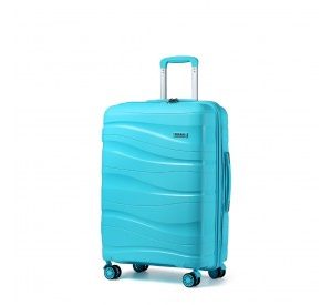 K2094L - Kono 24 Inch Lightweight Polypropylene Hard Shell Suitcase With TSA Lock - Blue