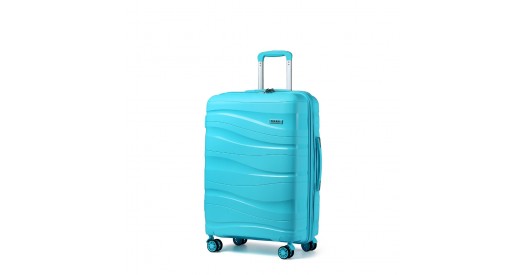 K2094L - Kono 24 Inch Lightweight Polypropylene Hard Shell Suitcase With TSA Lock - Blue