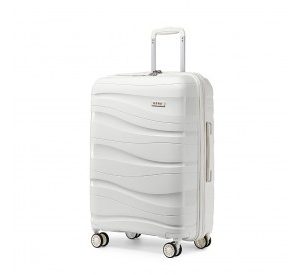 K2094L - Kono 24 Inch Lightweight Polypropylene Hard Shell Suitcase With TSA Lock - Cream White