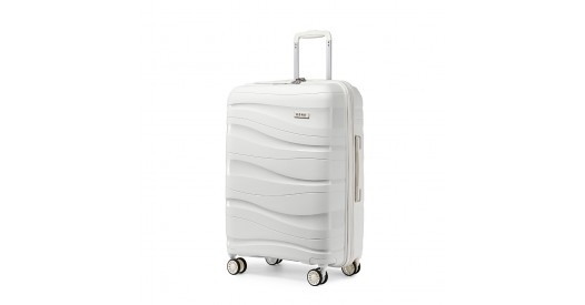 K2094L - Kono 24 Inch Lightweight Polypropylene Hard Shell Suitcase With TSA Lock - Cream White
