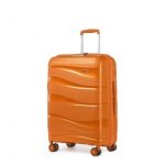 K2094L – Kono 24 Inch Lightweight Polypropylene Hard Shell Suitcase With TSA Lock – Orange