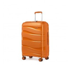 K2094L - Kono 24 Inch Lightweight Polypropylene Hard Shell Suitcase With TSA Lock - Orange
