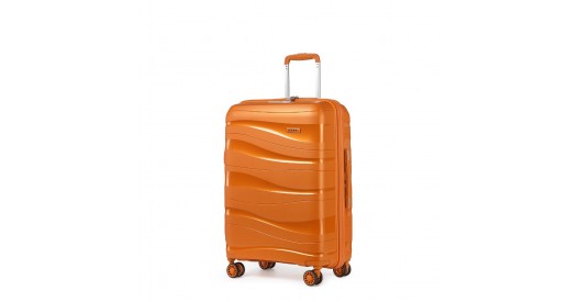 K2094L - Kono 24 Inch Lightweight Polypropylene Hard Shell Suitcase With TSA Lock - Orange