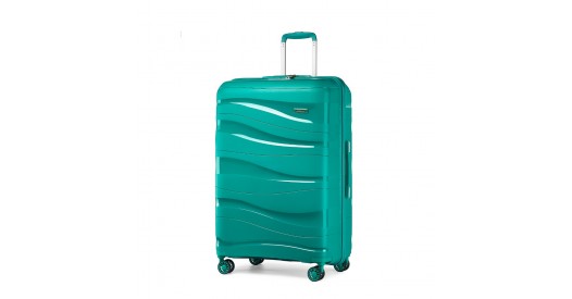 K2094L - Kono 24 Inch Lightweight Polypropylene Hard Shell Suitcase With TSA Lock - Teal