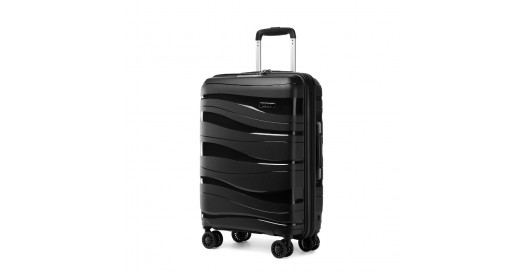 K2094L - Kono 24 Inch Lightweight Polypropylene Hard Shell Suitcase With TSA Lock - Black