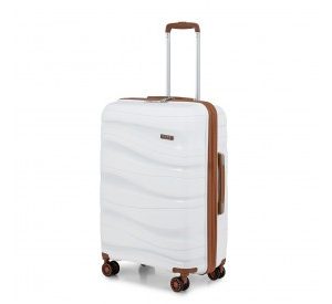 K2094L - Kono 28 Inch Lightweight Polypropylene Hard Shell Suitcase With TSA Lock - Cream