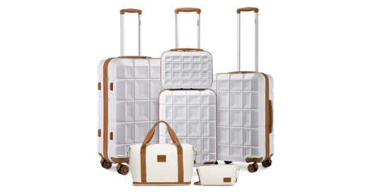 K2292L WE 13/20/24/28- EA2212 4 Pcs Suitcase Set And travel Bag Set- Beige and Brown