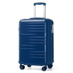 K2391L – British Traveller 20 Inch Durable Polycarbonate and ABS Hard Shell Suitcase With TSA Lock – Navy