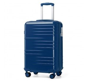 K2391L - British Traveller 20 Inch Durable Polycarbonate and ABS Hard Shell Suitcase With TSA Lock - Navy