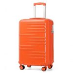 K2391L – British Traveller 20 Inch Durable Polycarbonate and ABS Hard Shell Suitcase With TSA Lock – Orange