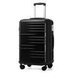K2391L – British Traveller 24 Inch Durable Polycarbonate and ABS Hard Shell Suitcase With TSA Lock – Black