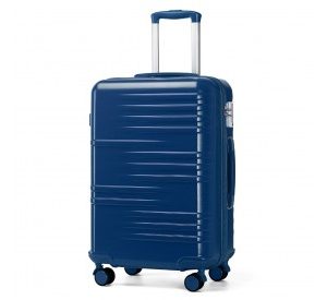 K2391L - British Traveller 24 Inch Durable Polycarbonate and ABS Hard Shell Suitcase With TSA Lock - Navy