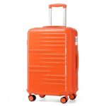 K2391L – British Traveller 24 Inch Durable Polycarbonate and ABS Hard Shell Suitcase With TSA Lock – Orange