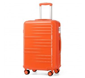 K2391L - British Traveller 24 Inch Durable Polycarbonate and ABS Hard Shell Suitcase With TSA Lock - Orange
