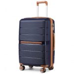 K2392L – British Traveller 20 Inch Multi-Texture Polypropylene Hard Shell Suitcase With TSA Lock – Navy