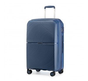 K2393L - British Traveller 20 Inch Spinner Hard Shell PP Suitcase With TSA Lock - Navy