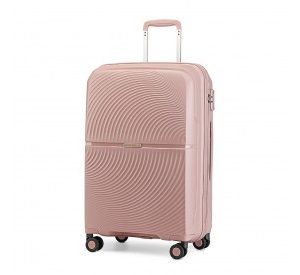 K2393L - British Traveller 24 Inch Spinner Hard Shell PP Suitcase With TSA Lock - Nude