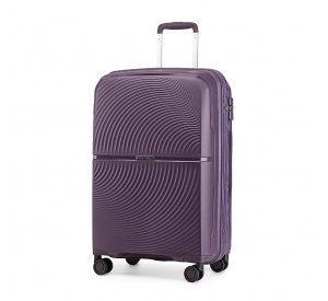 K2393L - British Traveller 24 Inch Spinner Hard Shell PP Suitcase With TSA Lock - Purple