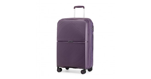 K2393L - British Traveller 28 Inch Spinner Hard Shell PP Suitcase With TSA Lock - Purple