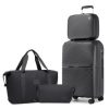 K2393L-Kono 14″+20” Hard Shell PP Suitcase Set And EA2212 Travel Bag Set-Black