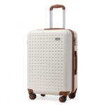 K2394L – Kono 20 Inch Cabin Size Flexible Hard Shell ABS Suitcase With TSA Lock – Cream