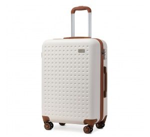 K2394L - Kono 20 Inch Cabin Size Flexible Hard Shell ABS Suitcase With TSA Lock - Cream