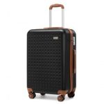K2394L – Kono 20 Inch Cabin Size Flexible Hard Shell ABS Suitcase With TSA Lock – Black