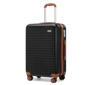 K2394L - Kono 24 Inch Flexible Hard Shell ABS Suitcase With TSA Lock - Black