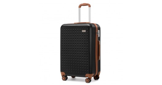 K2394L - Kono 24 Inch Flexible Hard Shell ABS Suitcase With TSA Lock - Black
