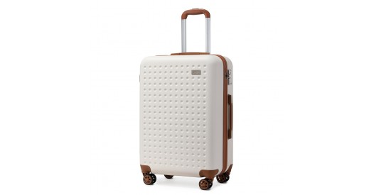 K2394L - Kono 24 Inch Flexible Hard Shell ABS Suitcase With TSA Lock - Cream