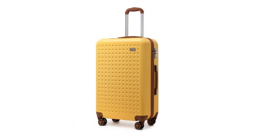 K2394L - Kono 24 Inch Flexible Hard Shell ABS Suitcase With TSA Lock - Yellow