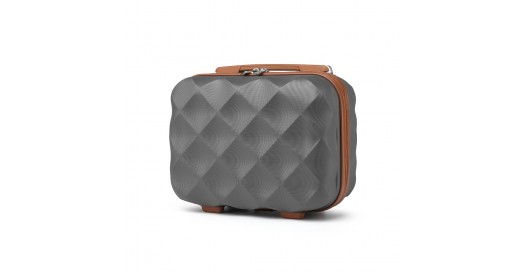 K2395L – British Traveller 13 Inch Ultralight ABS And Polycarbonate Vanity Case – Grey And Brown