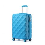 K2395L – British Traveller 20 Inch Ultralight ABS And Polycarbonate Bumpy Diamond Suitcase With TSA Lock – Blue