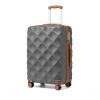 K2395L – British Traveller 24 Inch Ultralight ABS And Polycarbonate Bumpy Diamond Suitcase With TSA Lock – Grey And Brown