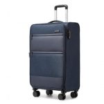 K2397L – British Traveller 20 Inch Lightweight Cabin Carry-On Suitcase with Soft Shell and Laptop Compartment – Navy