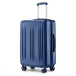 KSK2483 – Kono 24 Inch Sleek Striped Check-In Suitcase Expandable Durable ABS+PC Luggage with Four Spinner Wheels TSA Lock – Navy