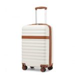 KSK2484 – Kono 20 Inch Stylish Lightweight Hard Shell ABS+PC Cabin Carry-On Suitcase with TSA Lock for Enhanced Security – Cream and Brown